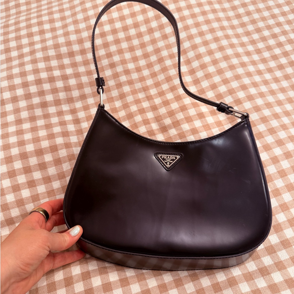 Prada Black Shoulder Bag With Triangular Logo